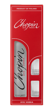 Wódka Chopin Rye 0,7l z 2 kieliszkami
